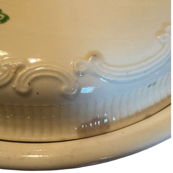 Homer Laughlin Oven Serve 1 Qt Casserole Dish Green Floral Vintage Cottagecore - Picture 8 of 14